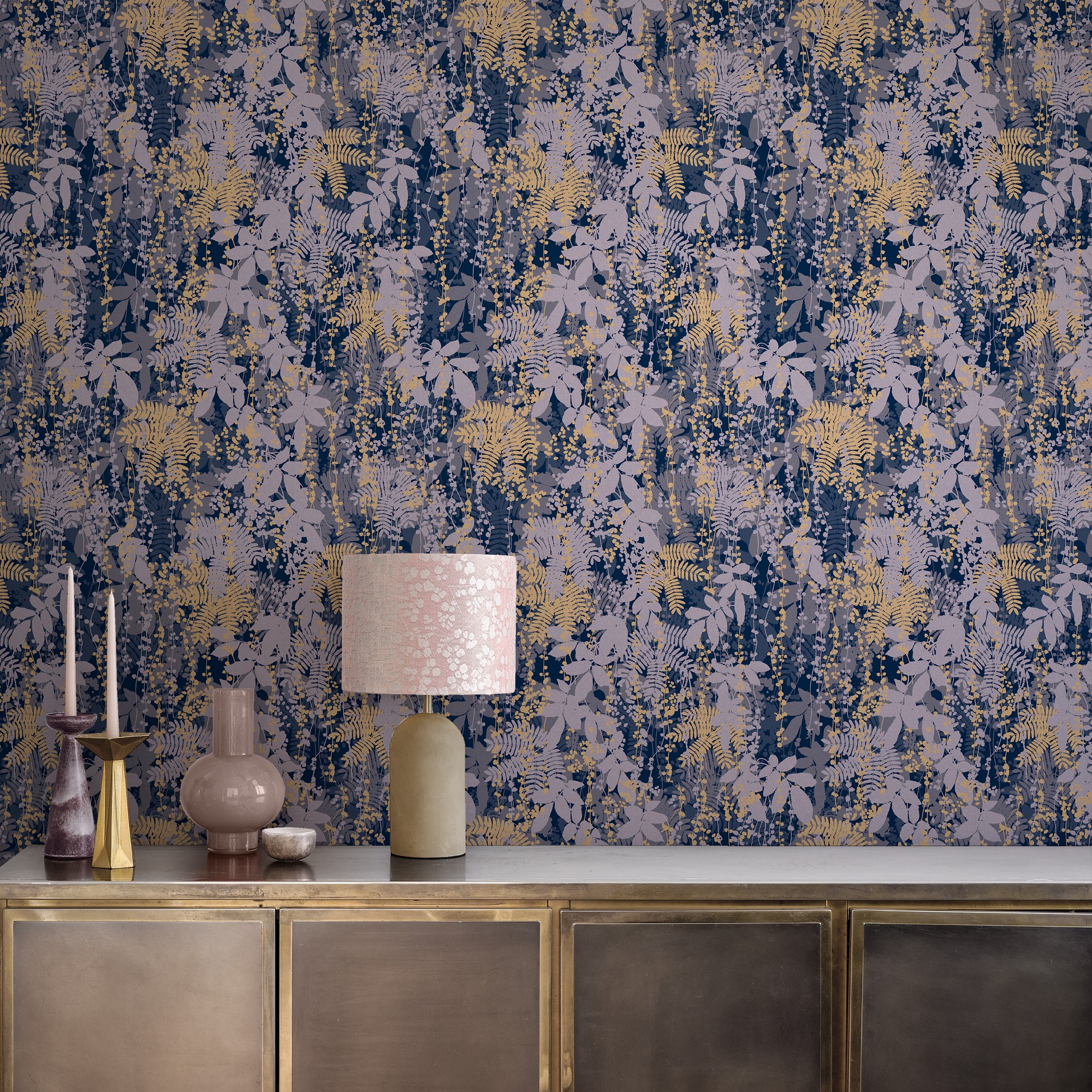 Canopy Wallpaper 120382 By Clarissa Hulse In French Navy Blue